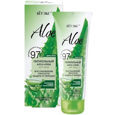 Крем-алоэ для лица Витэкс Aloe 97% питательный «Восстановл.упругости. Защита от морщин», 50мл