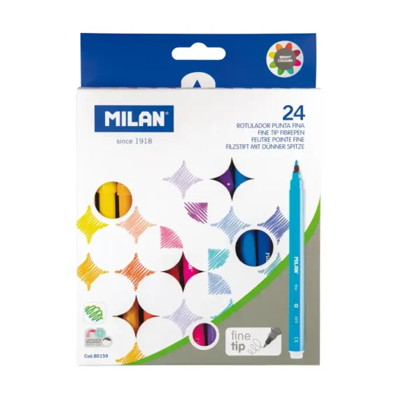 Flomaster \ фломастер Box 24 fine tip fibrepens