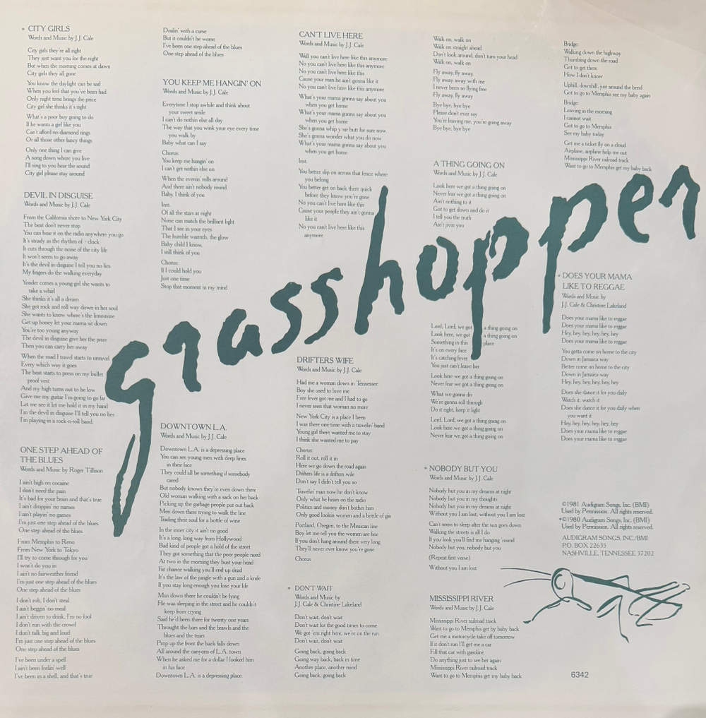 Виниловая пластинка J.J. Cale ‎– Grasshopper LP