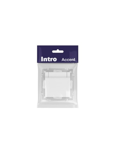 Розетка 1-м СП Accent 6-203-01 16А IP20 250В 2P+E Schuko с крышкой AL/CU бел. Intro Б0063709