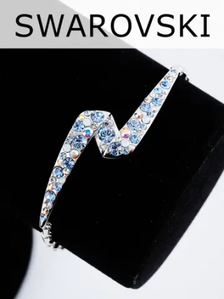 Браслет Молния с голубыми кристаллами Swarovski