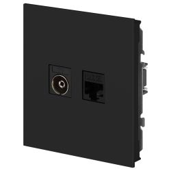 Розетка ЭРА Arktik 16-3110-05 комбинированная RJ45+TV антрацит | Эра Arktik