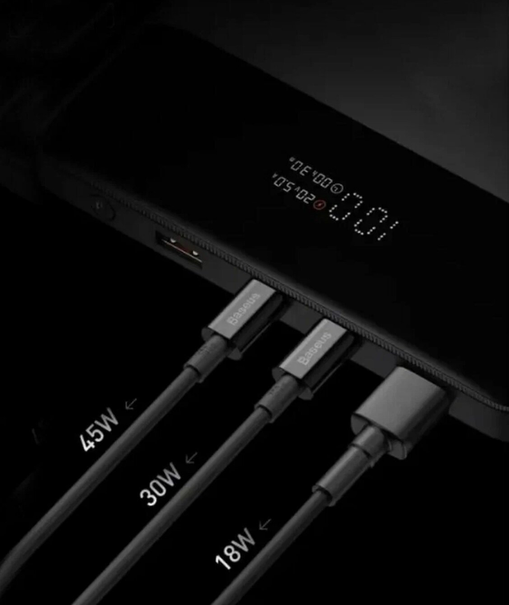 Внешний аккумулятор повербанк чёрный Power Bank 20000mAh 100W BASEUS PPBLD100-X