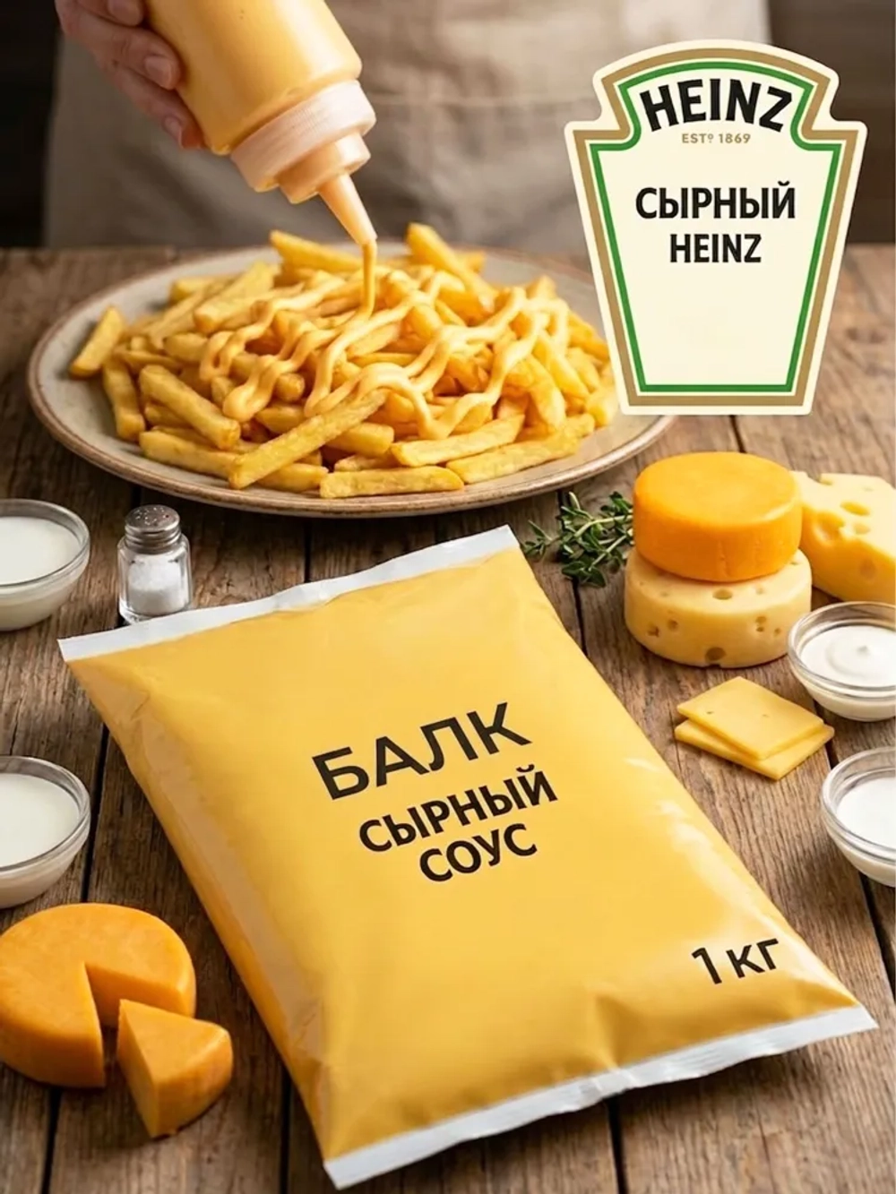 Соус Сырный балк "Heinz" 1 кг (Россия)