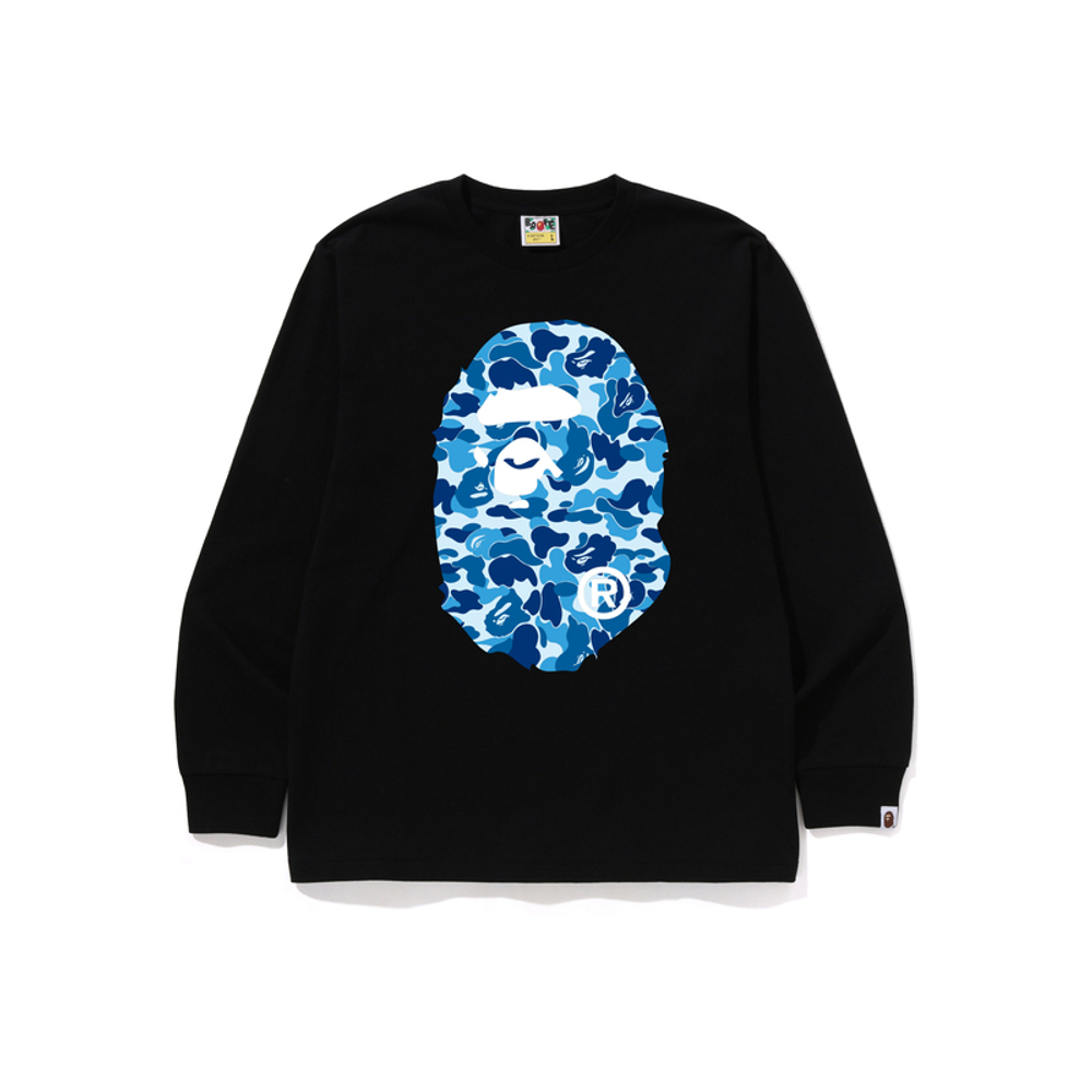 A Bathing Ape Abc Camo Big Ape Head L S Tee черный