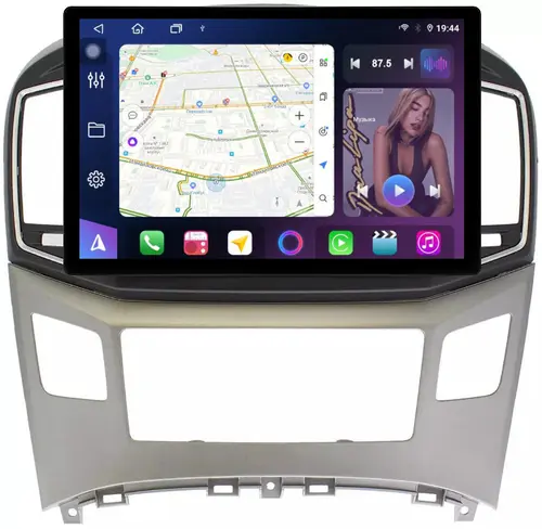 Магнитола для Hyundai H1, Grand Starex 2015-2022 (ШГУ монохром) - FarCar S500+TS105 монитор 13" 2K QLED на Android 14, Быстрая, CarPlay, 4G SIM-слот