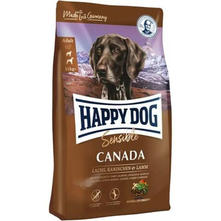 Сухой корм Happy Dog Canada для собак средних и крупных пород лосось кролик ягненок 12,5 кг