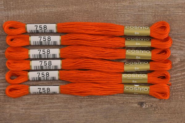 Мулине Lecien Cosmo, цв. 0758 / 6 мот. по 8 метров, в 6 сложений