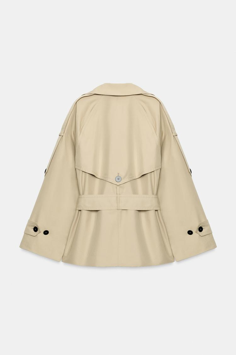 ZARA КОРОТКИЙ ТРЕНЧ WATER-REPELLENT — ZW COLLECTION, СВЕТЛО-БЕЖЕВЫЙ