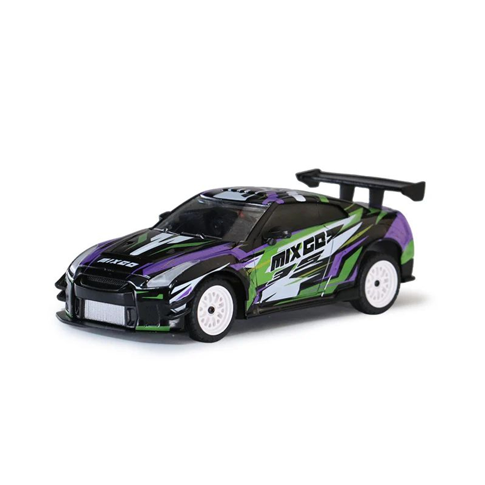 Радиоуправляемая модель для дрифа Nissan GTR зеленый c камерой и гироскопом 1:43 , Набор Sniclo FPV MG 117 , Машина+пульт+Очки FPV V2