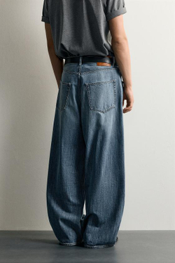 ZARA ДЖИНСЫ BAGGY FIT, СИНИЙ