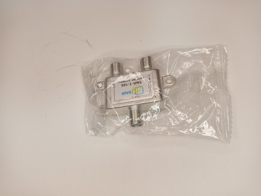 Ответвитель абонентский SNR-T-106 на 1 отвод, вносимое затухание IN-TAP 6dB.