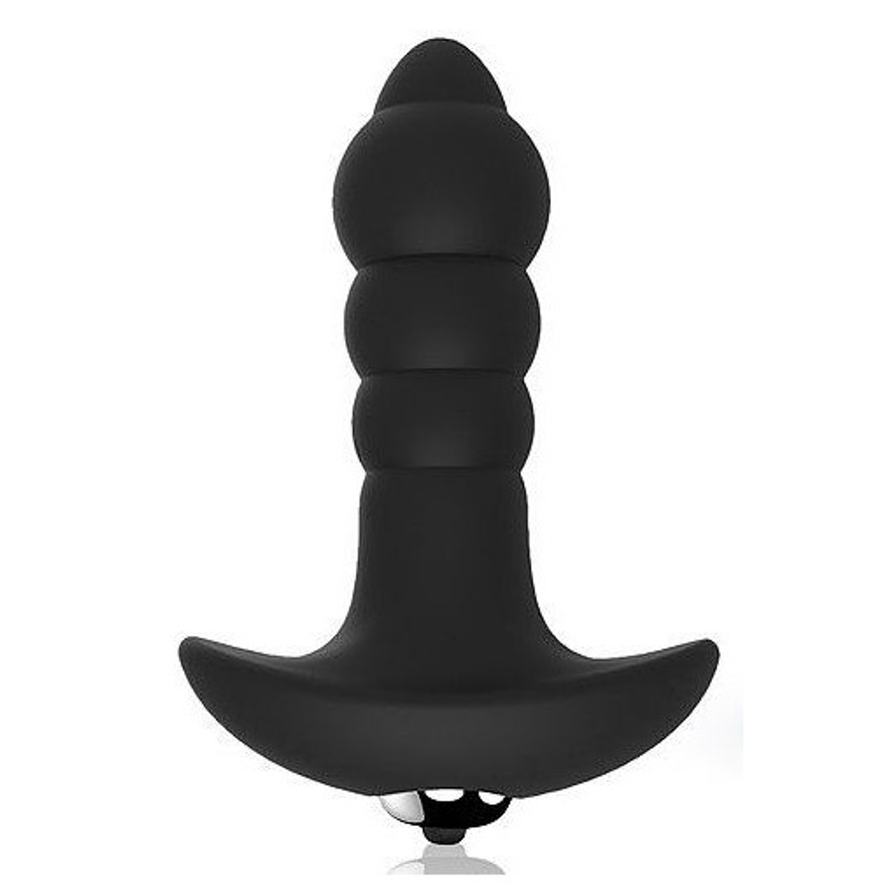 Черный спиралевидный анальный вибромассажер 9,9см Bior Toys Sex Expert SEM-55177