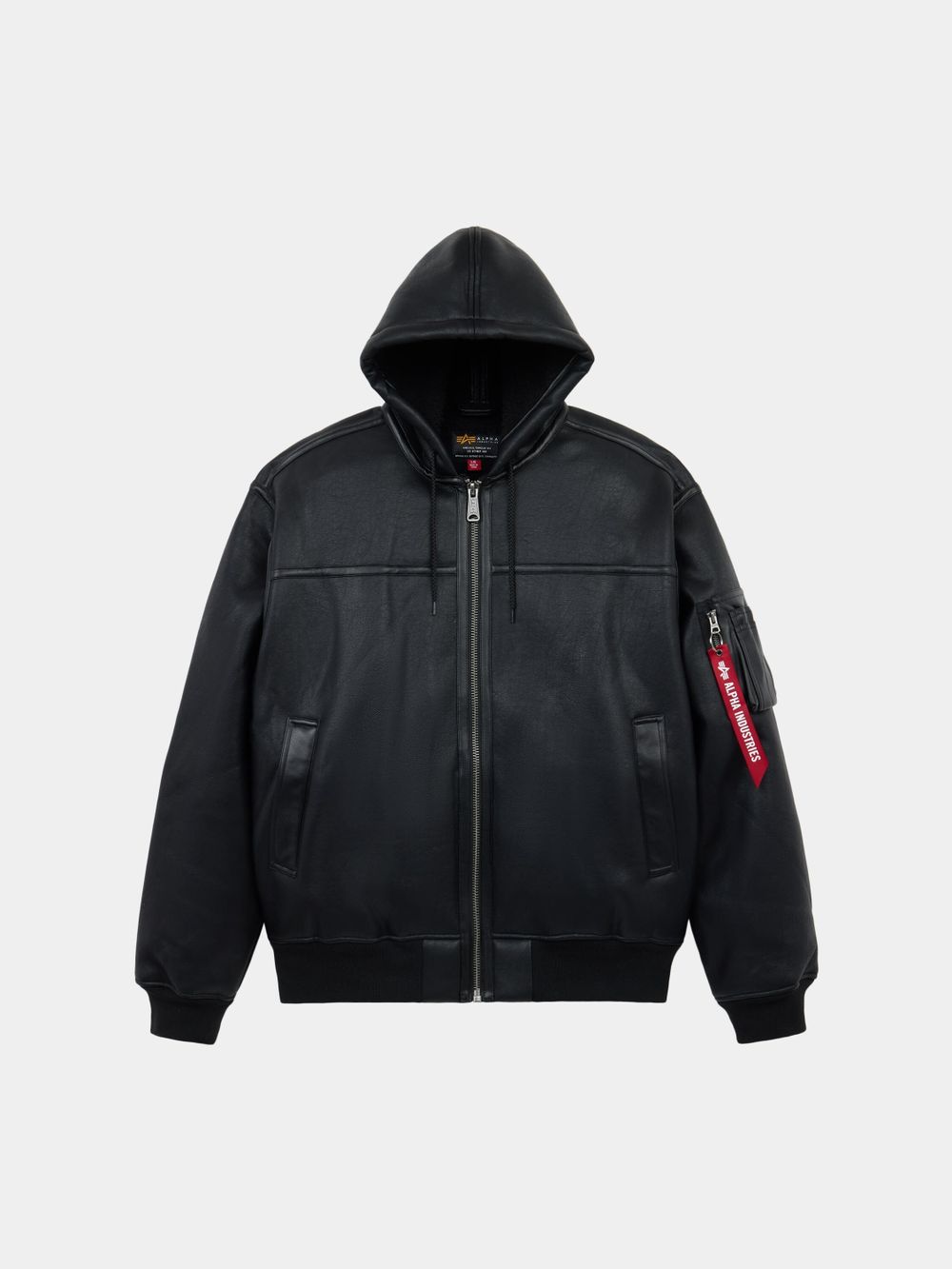 Куртка утепленная мужская ALPHA INDUSTRIES MA-1 HOODED RELAXED FIT FLIGHT JACKET (FAUX LTHR)
