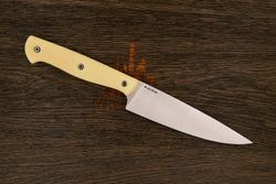 Нож кухонный MOYO Аппарель универсальный 155мм, сталь AR-RPM9, рукоять G10-extra слоновая кость
