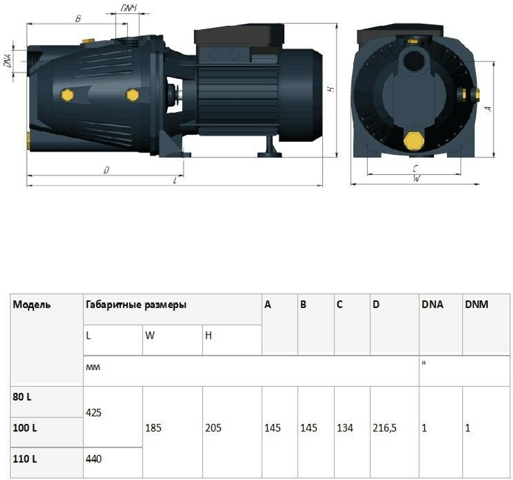 UNIPUMP Поверхностный насос JET 100 L