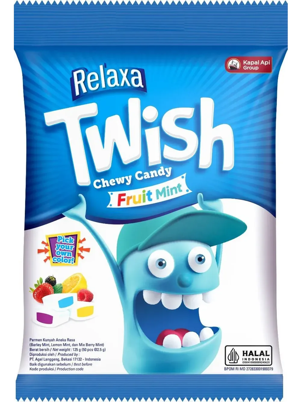 Relaxa Twish Fruit Mint Chewy Candy конфеты (жевательные фруктово-мятные) 125г