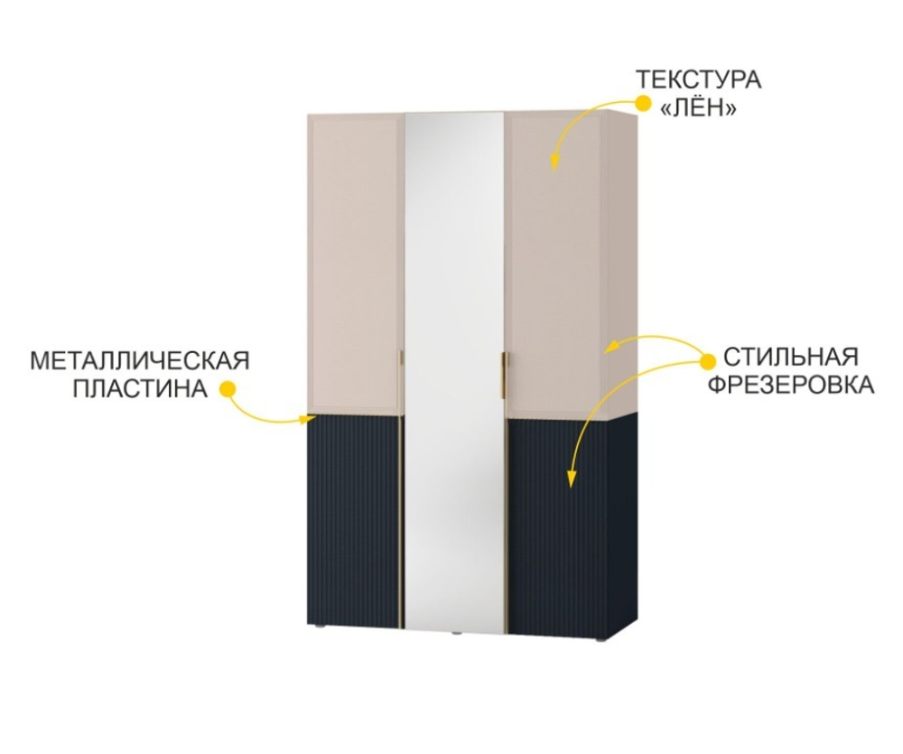 Флоренция-905 (DaVita) 905.12 Шкаф трехдверный