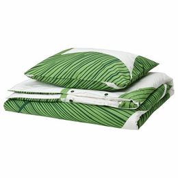 Комплект постельного белья IKEA KUNGSCISSUS (КУНГСКИССУС), Односпальный, Белый с рисунком, 150x200, 50x80 см