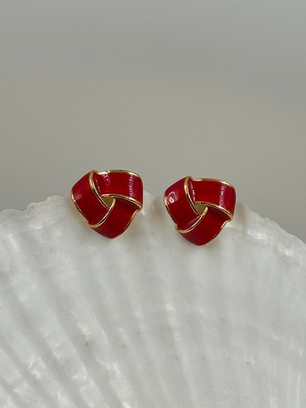 Серьги с красной эмалью Avon