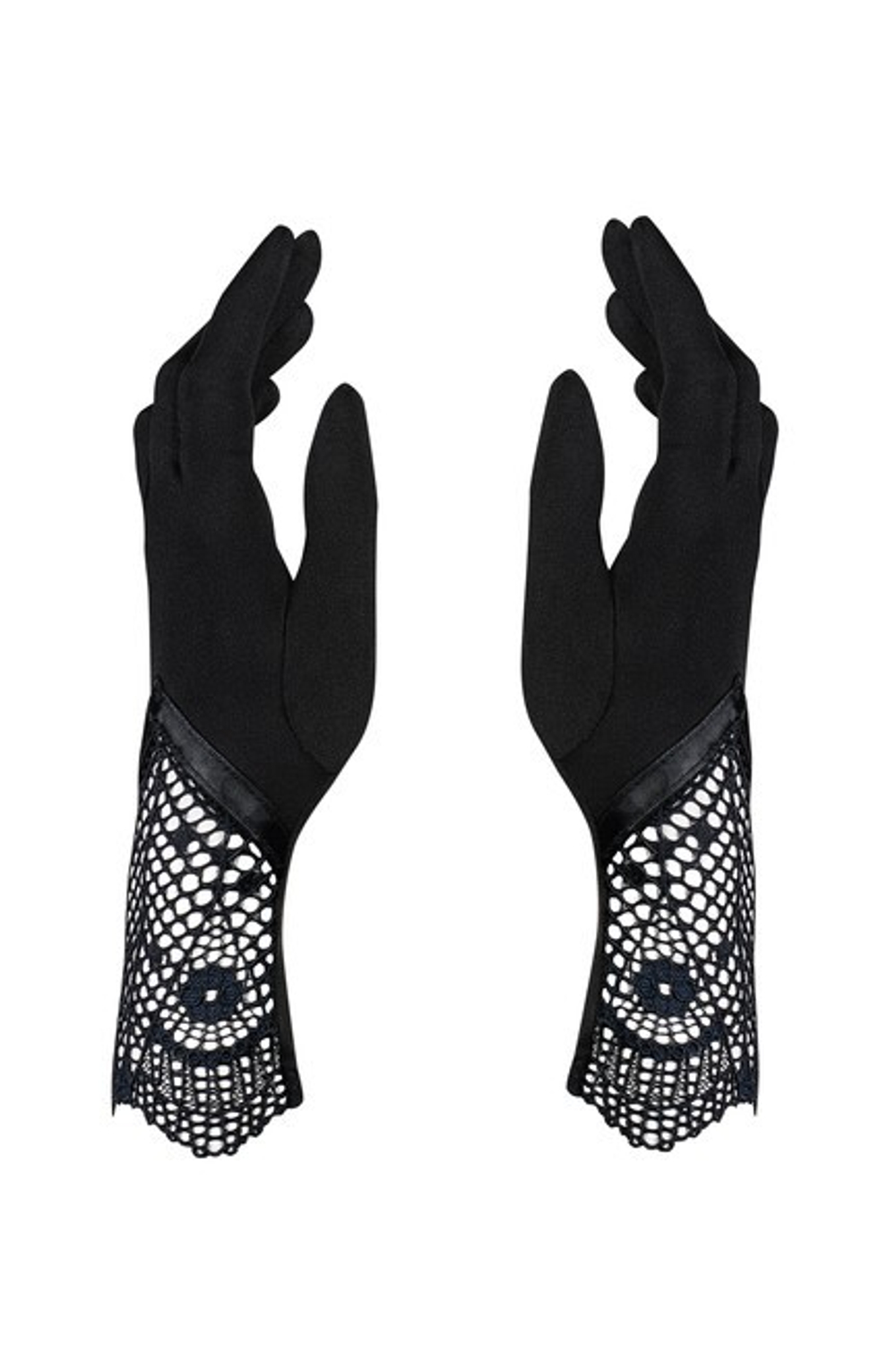 Чёрные перчатки с кружевом Moketta Gloves SL (42-46) (Цвет: черный)