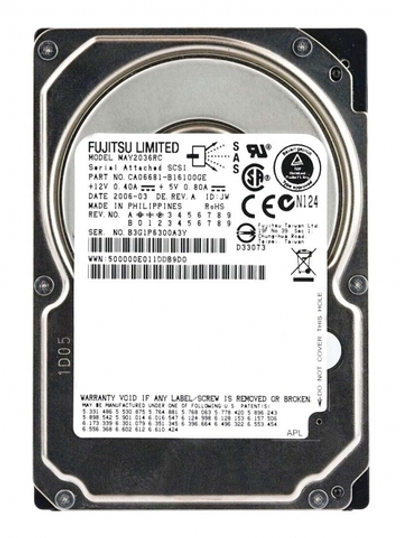 Жесткий диск Fujitsu 36Gb (U300/10000/8Mb) SAS 2,5" MAY2036RC