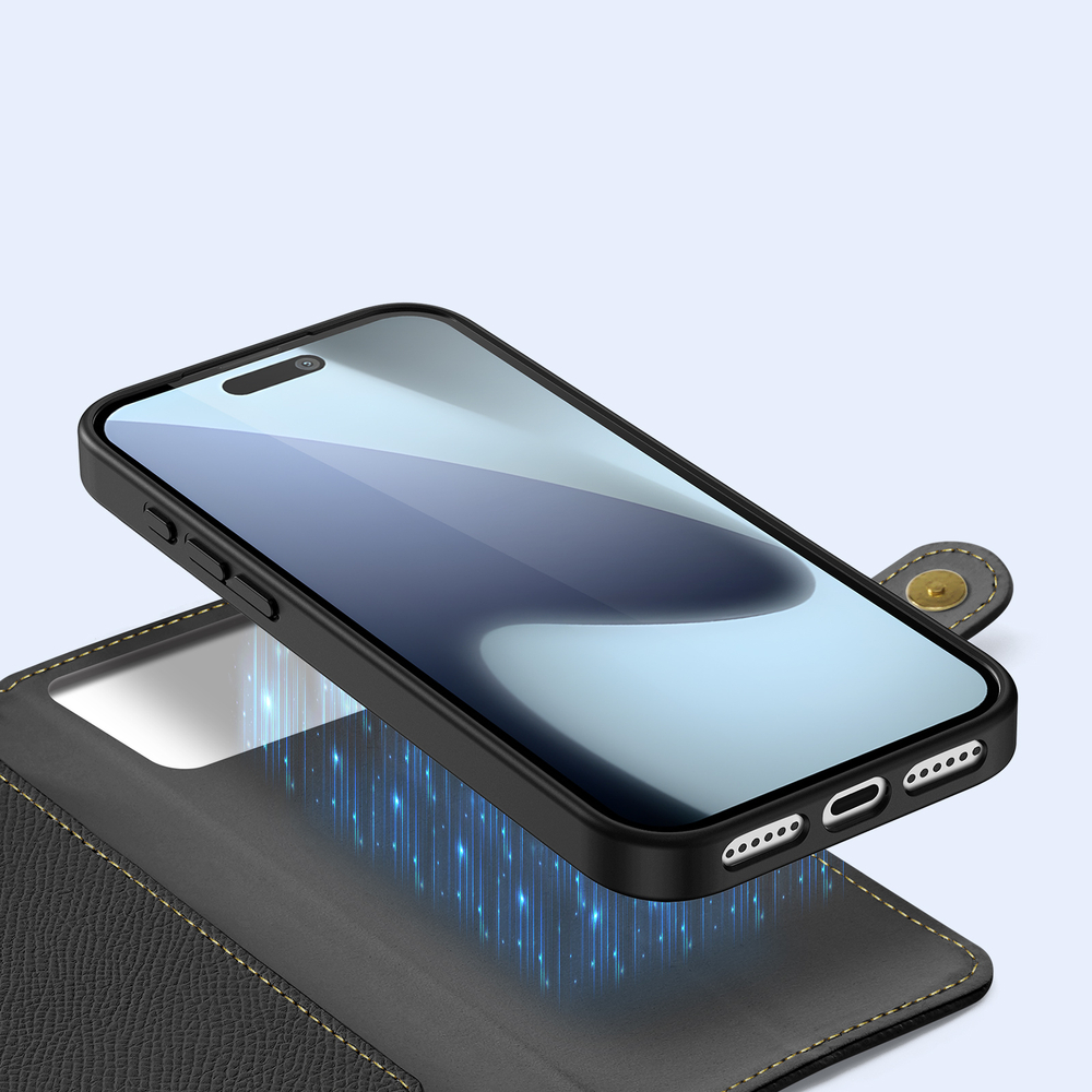 Чехол кошелек с MagSafe из кожи для iPhone 17 Pro Max, серия Lawa Series от Dux Ducis