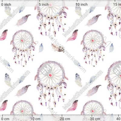 Акварель Ловец Снов на Белом Watercolor Dream Catcher White by JuliaPop 221 DPI
