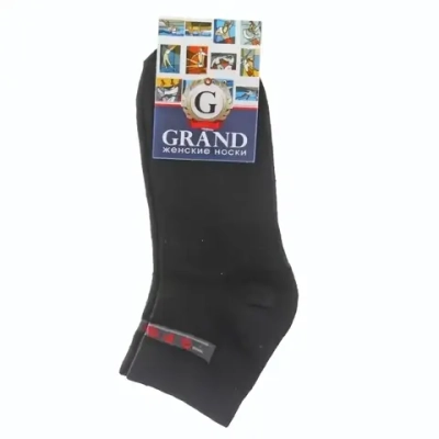 Носки женские спортивные GRAND LINE короткий паголенок, цвет черный р. 25