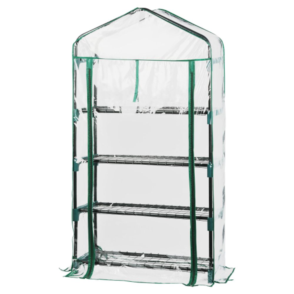 Чехол для теплиц GREEN APPLE GA-House-4-PVC cover на молнии 1250х690х300 мм | Теплица