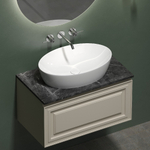 Тумба подвесная Sancos Very, Beige Soft 790х445х406, под столешницу без отверстия под смеситель, цвет Black Sky, арт. VR80CE