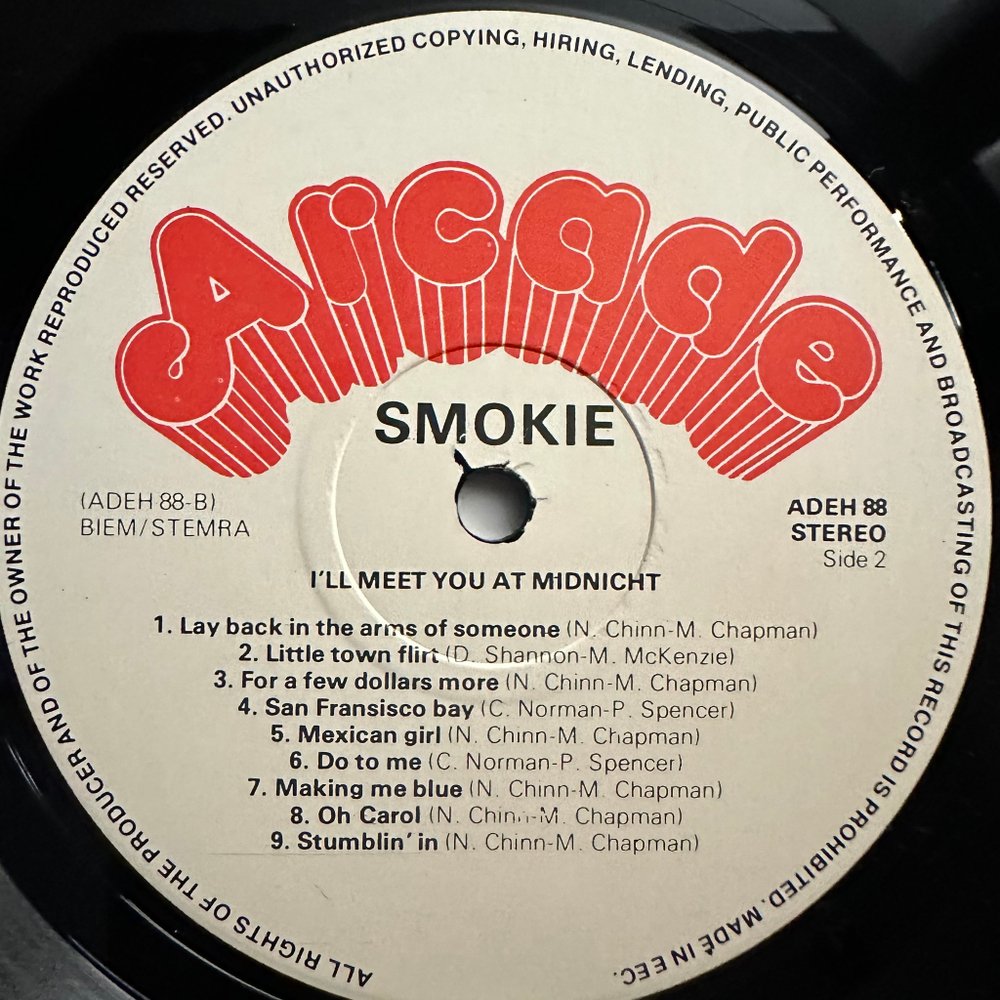 Smokie ‎– I'll Meet You At Midnight - The Very Best Of Smokie (Европа 1981г.)