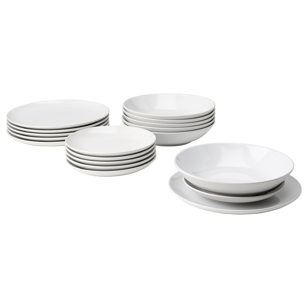 IKEA GODMIDDAG  (ИКЕА ГОДМИДДАГ)  -  Сервиз, 18 шт. - белый