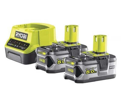 Набор Ryobi ONE+ RC18120-250 5133003364 аккумулятор (18 В; 5.0 А*ч; Li-Ion) 2 шт. и зарядное устройство RC18120