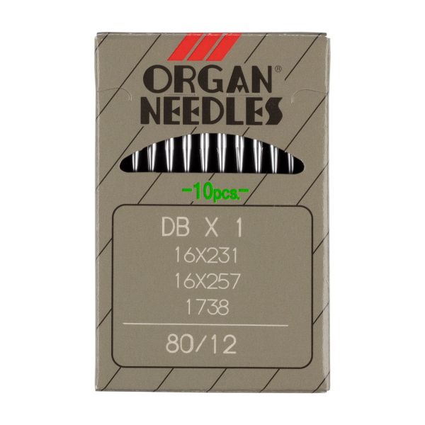 Иглы для промышленных швейных машин Organ DB*1738 / DB*1, 10 шт, 080
