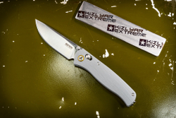 Складной нож SRM 255L-GK Satin сталь 10Cr15CoMoV рукоять Bluish Grey G10