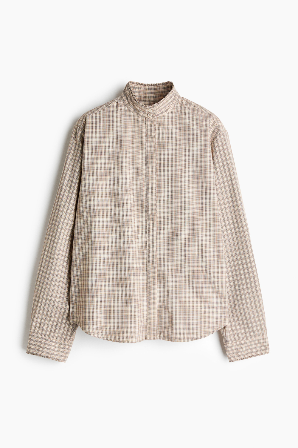 Рубашка с воротником-стойкой и оборками - H&M