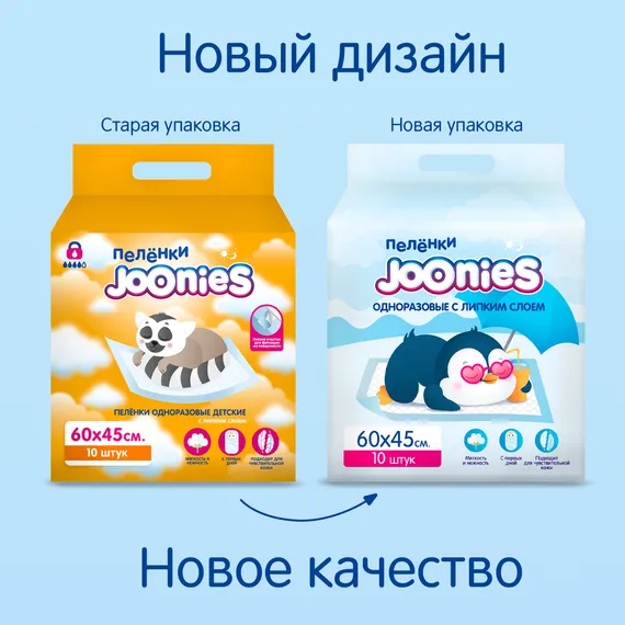 Пелёнки одноразовые Joonies 45х60 см 10 шт.