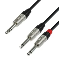 Adam Hall K4 YVPP 0300 - кабель аудио, REAN TRS (jack) stereo 6.3 mm - 2 х TRS (jack) mono 6.3 mm, 0