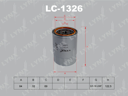 Фильтр масляный LYNX LС-1326