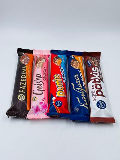 Fazer Набор батончиков Crunchy с воздушным рисом в шоколаде, ассорти 5 видов, 265 г