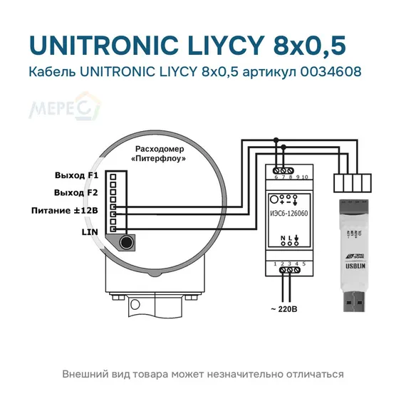 Кабель UNITRONIC LIYCY 8х0,5 артикул 0034608