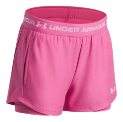 Шорты для девочки теннисные Under Armour Girls Tech Play Up 2-in-1 - pink frenzy/white