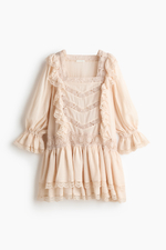 Платье с кружевной лентой и оборками - H&M