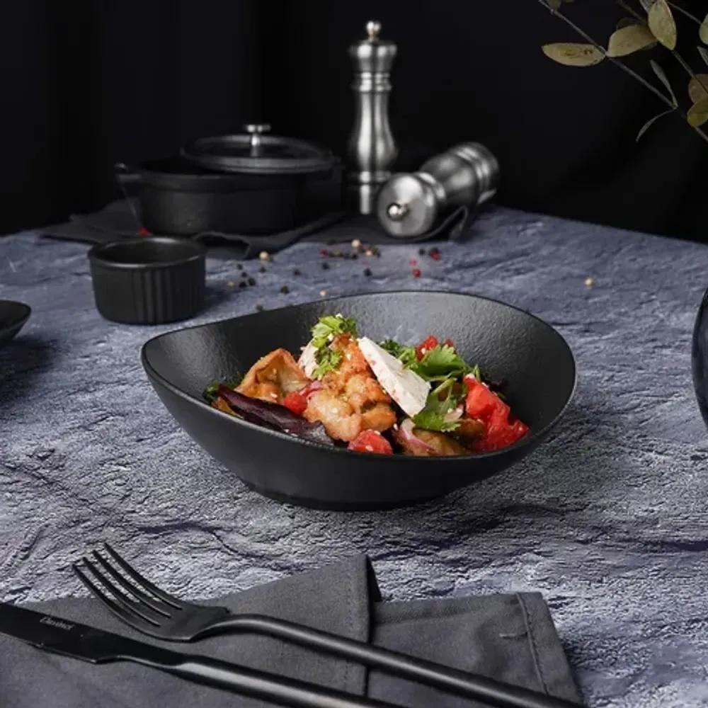 Салатник 600 мл 20*18,5 см h5,7 см Wave Up Smooth Black Raw Stellar P.L. Proff Cuisine [1]