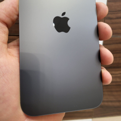 Крышка для iPhone 14 Pro Max - задняя стеклянная панель "премиум качество" (чёрного цвета)