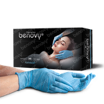 Перчатки нитриловые голубые М "BENOVY Nitrile TrueColor light BS"