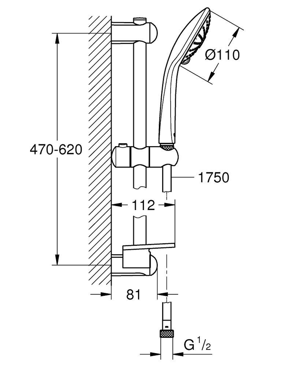 Душевой гарнитур 3 вида струи GROHE Euphoria Massage 27243001