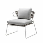 Кресло лаунж плетеное Scab Design Lisa Lounge Filo, лен, серебристый