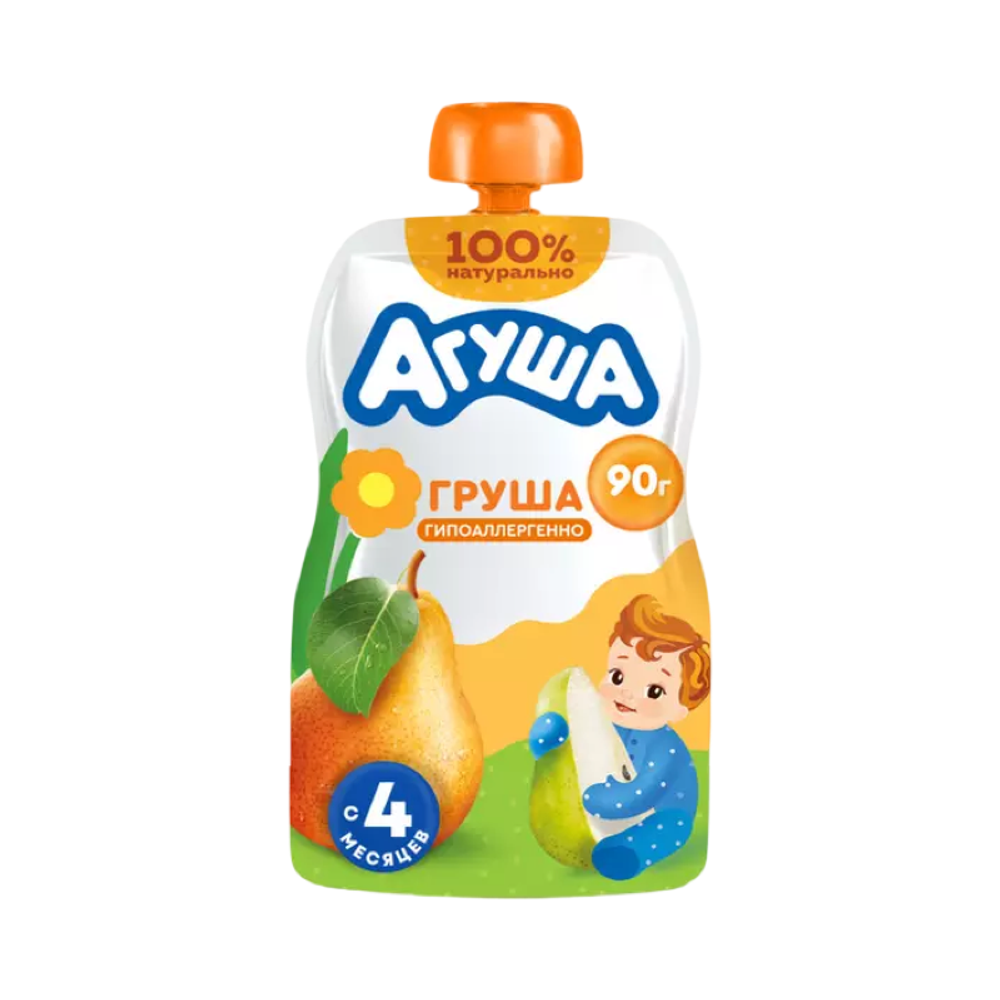 Детское пюре Агуша Я сам пауч Груша 90г, шт